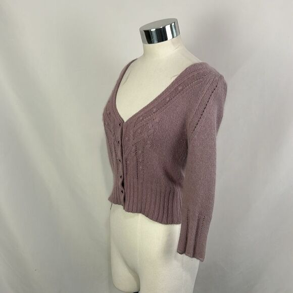 Dolce and Gabbana Lavender Crop Jeweled Button Cardigan - Picture 4 of 8
